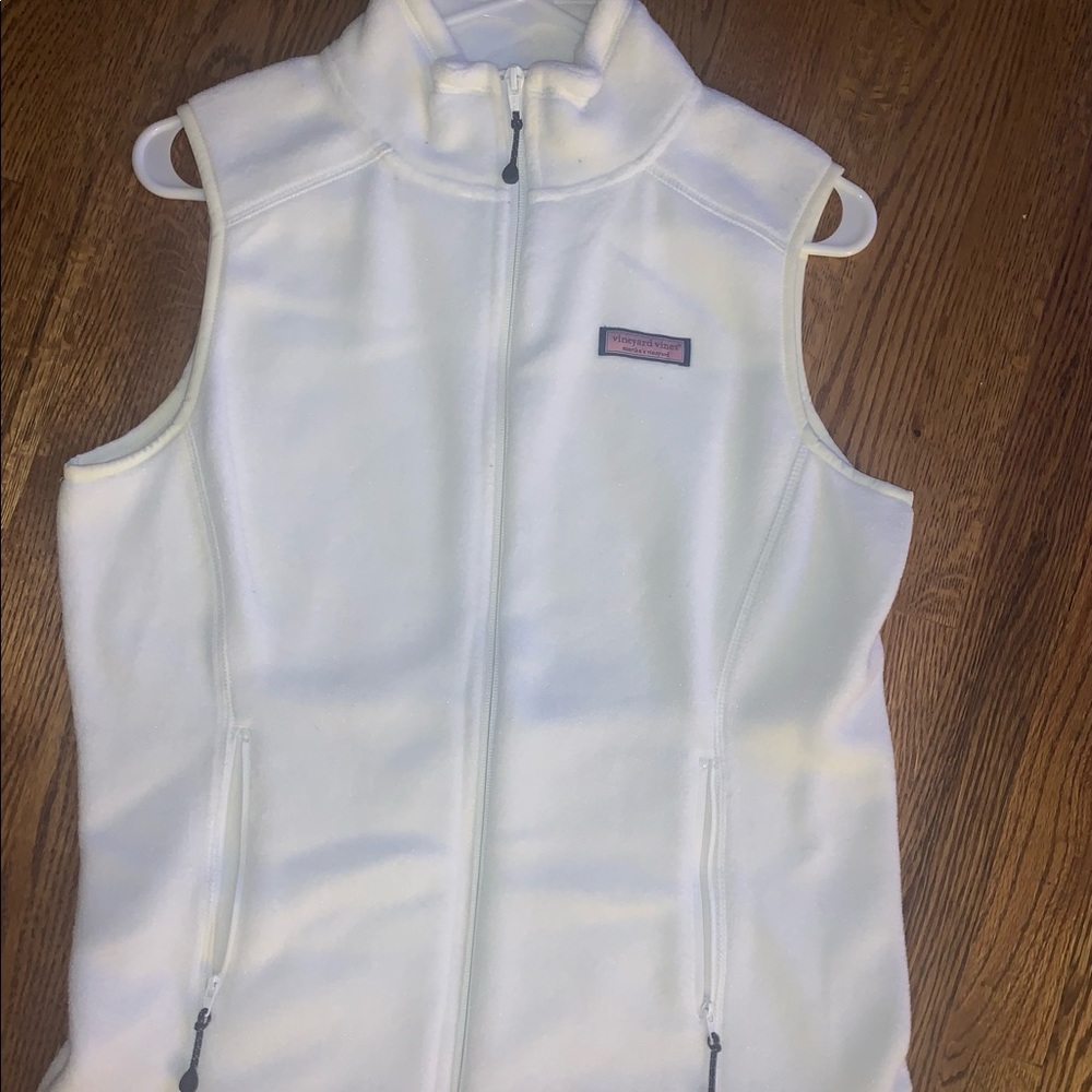 Vineyard Vines White Fleece Vest XS